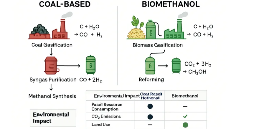 coal based methanol vs biomethanol