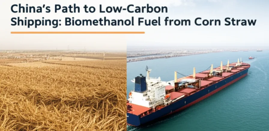 symbolizing the transformation of agricultural waste into shipping fuel.