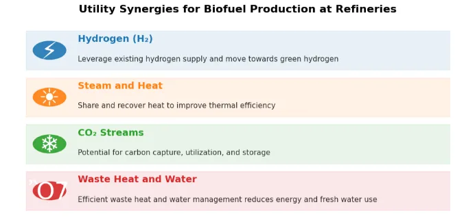 Utility synergy for biofuels production