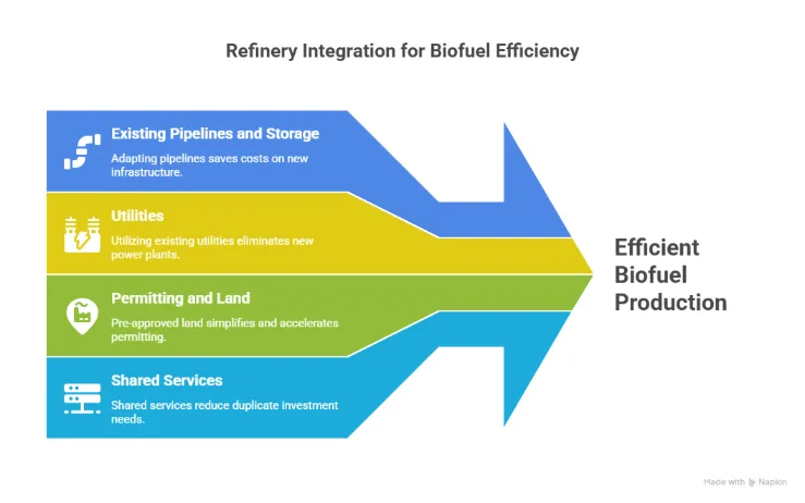 refinary integration for biofuel productions